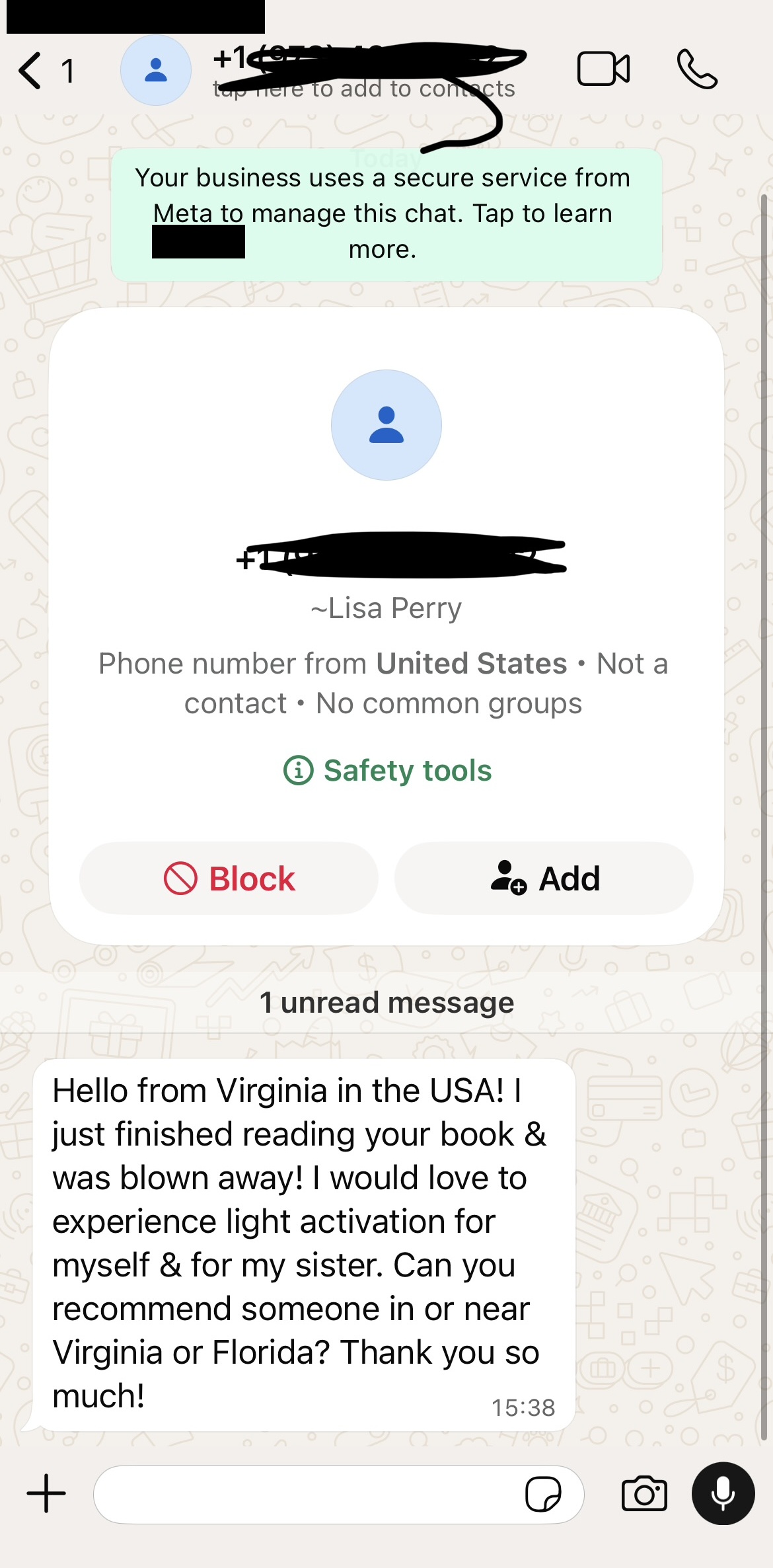 Reader message about The Initiated