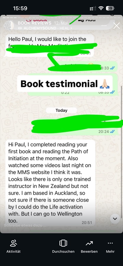 Reader message about The Initiated
