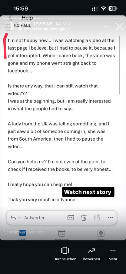 Reader message about The Initiated