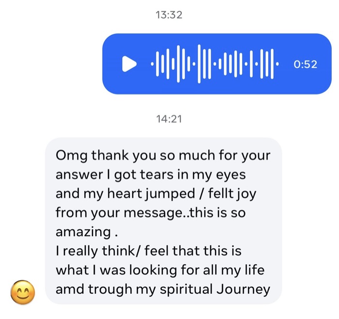Reader message: tears of joy — this is what I was looking for all my life